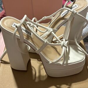 Steve Madden Cream Platform Sandals